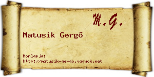 Matusik Gergő névjegykártya